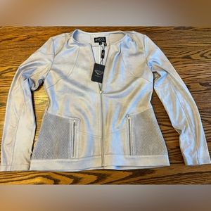 Angel Long Sleeve Zipper Jacket Women’s Small Platinum